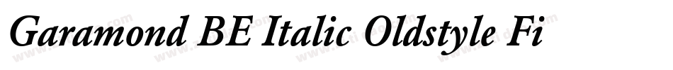 Garamond BE Italic Oldstyle Figures字体转换